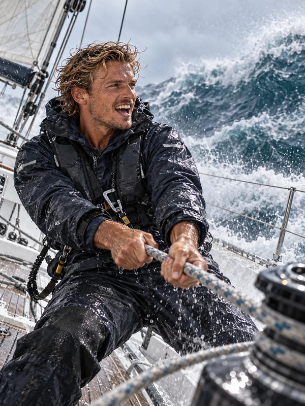 Der Maverick zieht bei Starkwind kraftvoll an einer Segelleine und lacht dem rauen Ozean entgegen – HOUSE OF 3 II · 02 UNBROKEN