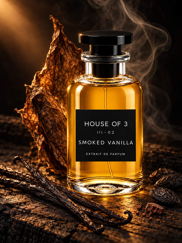 HOUSE OF 3 III · 02 SMOKED VANILLA – Rauchiges Stillleben mit Tabakblatt und Vanille